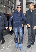 Thumbnail image for Usher in Maison Martin Margiela Navy High-top Sneakers